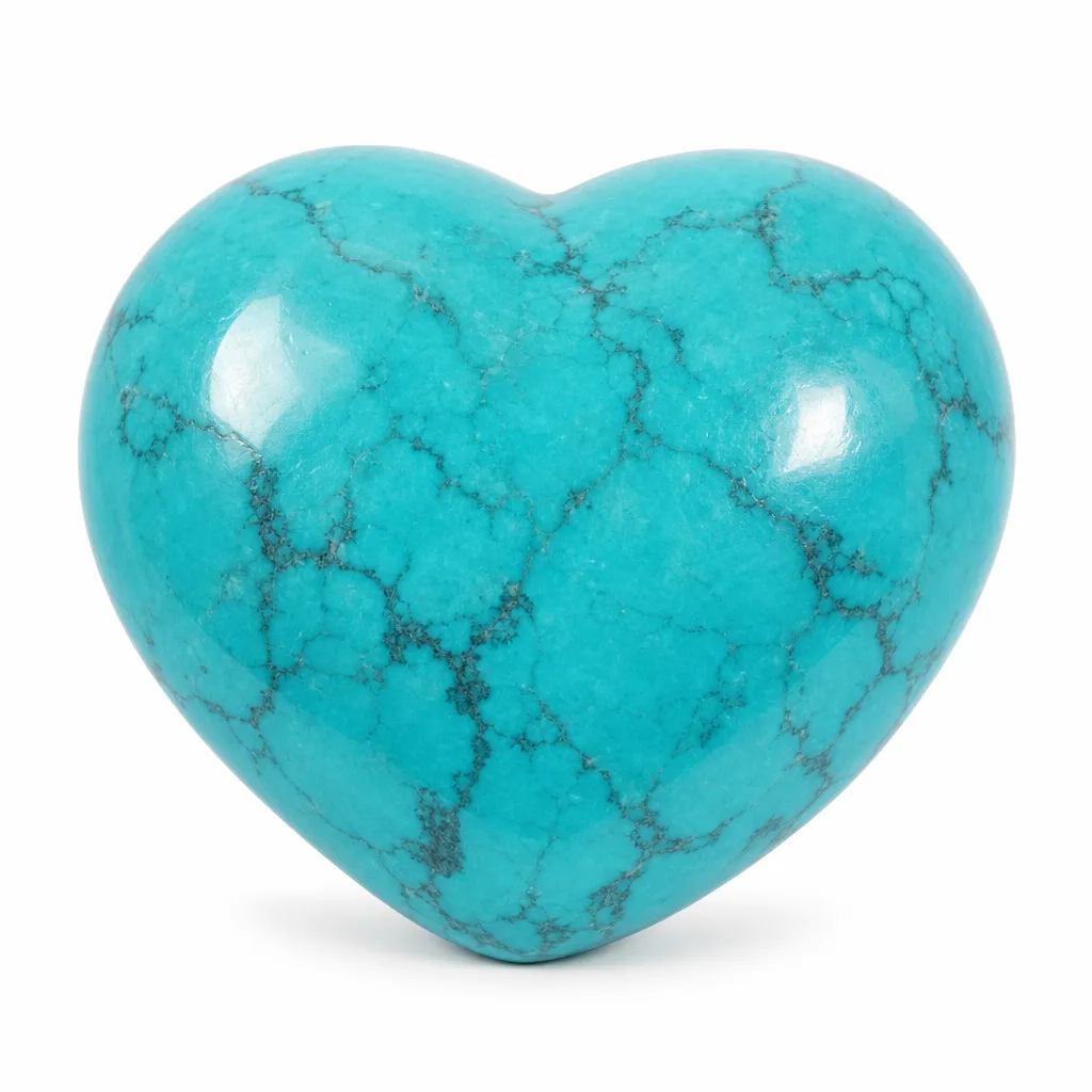 Premium Turquoise Heart Crystal – Handcrafted Chakra Healing & Protection for Meditation, Yoga, Home & Spiritual Gift Collection