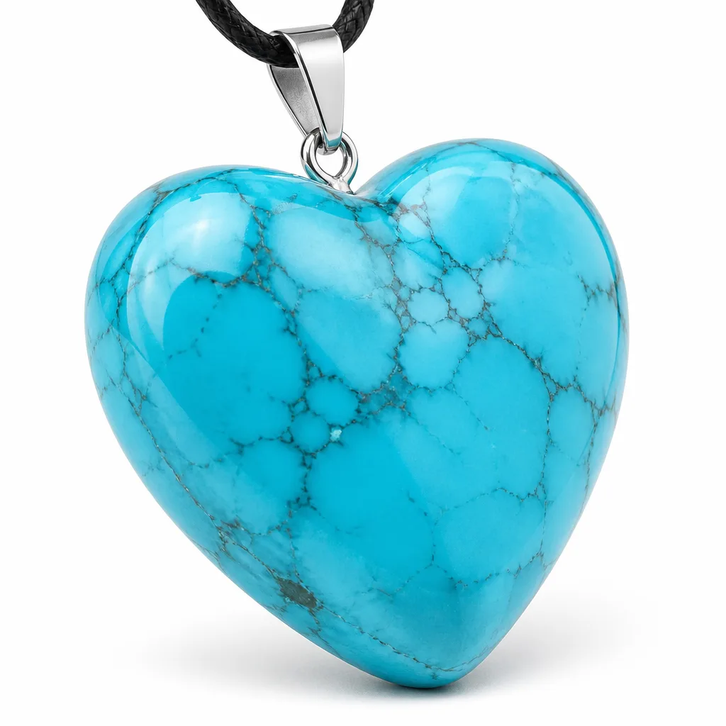 Premium Turquoise Heart Crystal – Handcrafted Chakra Healing & Protection for Meditation, Yoga, Home & Spiritual Gift Collection