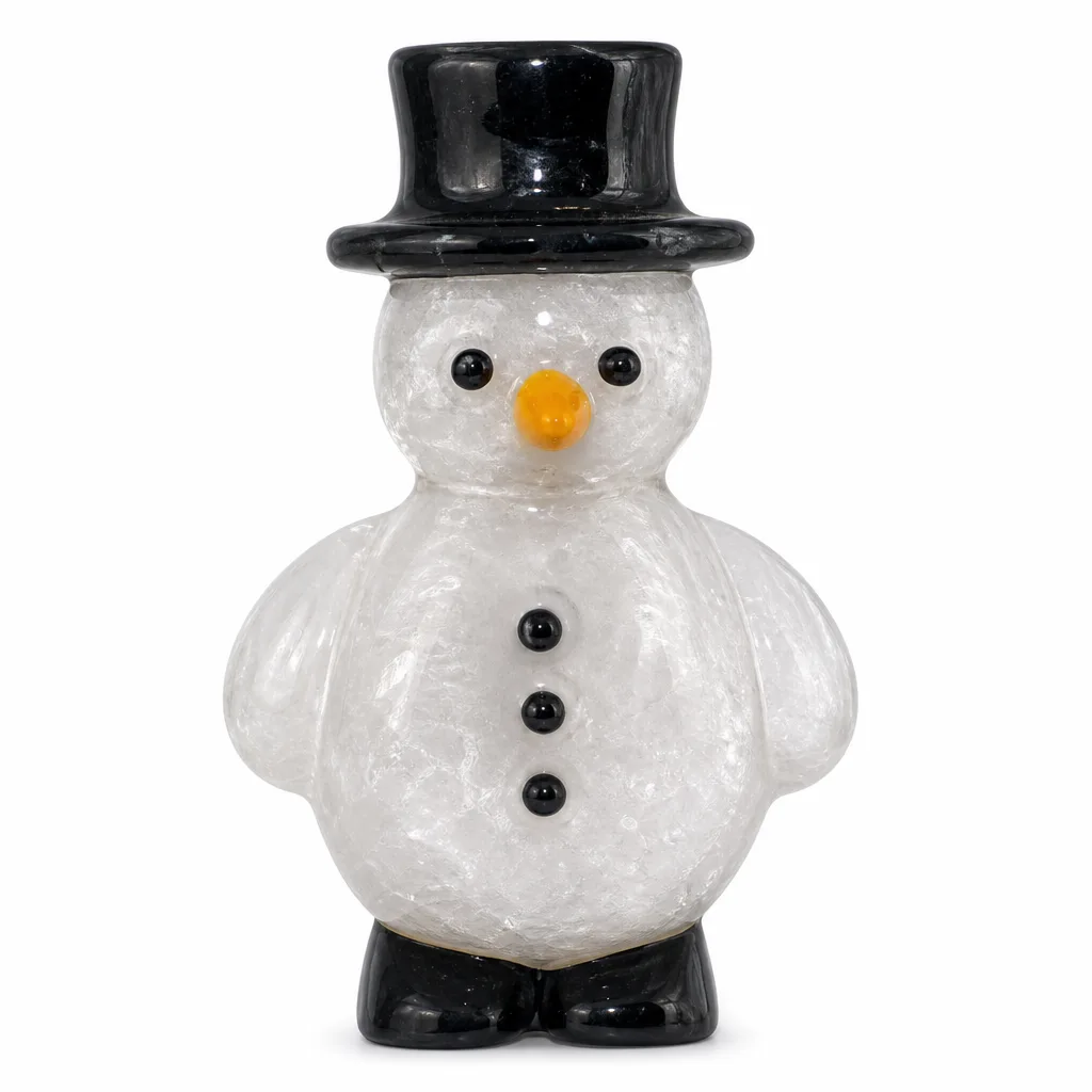 Crystal Decor Snowman 2 Chakra Healing Energy Protection for Meditation & Altar | Premium Metaphysical Collection