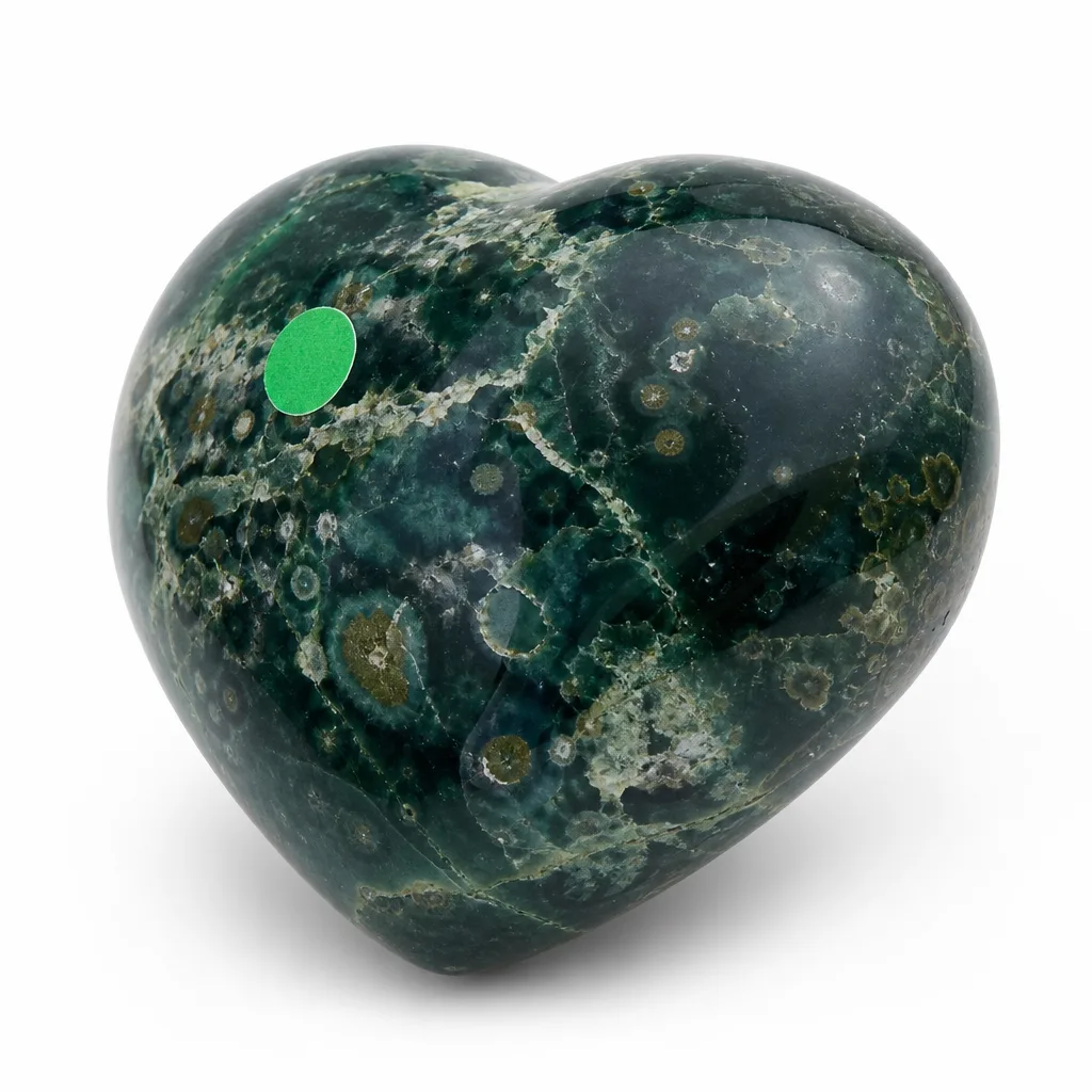 Premium Ocean Jade Heart Crystal – Handcrafted Healing Energy & Chakra Decor for Meditation, Yoga & Spiritual Gifts