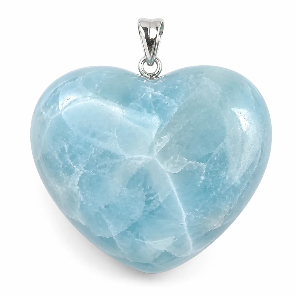 Premium Sky Blue Crystal Heart – Handcrafted Chakra Healing Energy for Meditation & Altar Decor