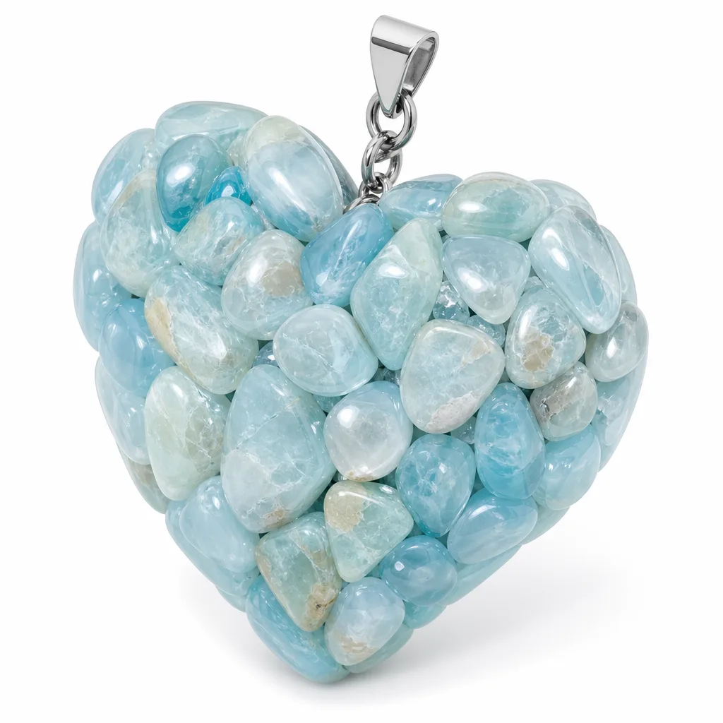 Premium Sky Blue Crystal Heart – Handcrafted Chakra Healing Energy for Meditation & Altar Decor
