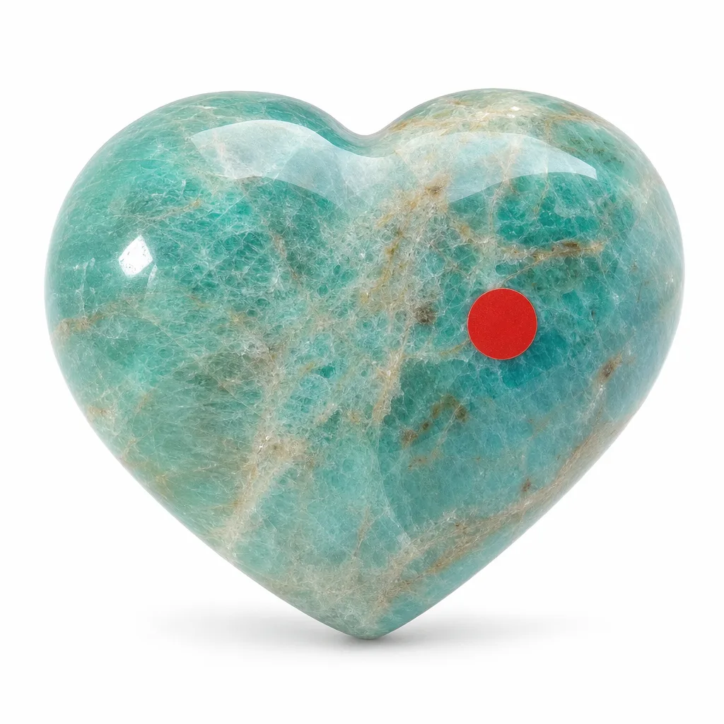 Premium Handcrafted Amazonite Heart Crystal – Chakra Healing & Protection for Meditation, Yoga, Home & Spiritual Gifts