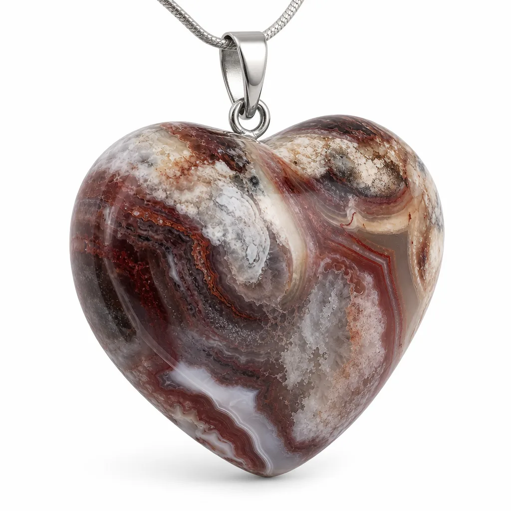 Premium Mexican Agate Heart – Chakra Energy Protection for Meditation & Home