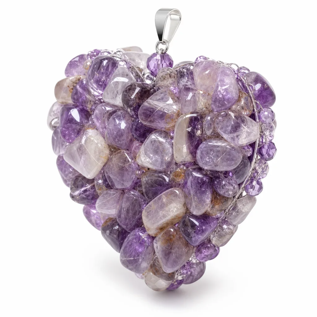 Purple Heart Crystal Chakra Energy & Protection Decor for Meditation & Altar | Dreamy Collection