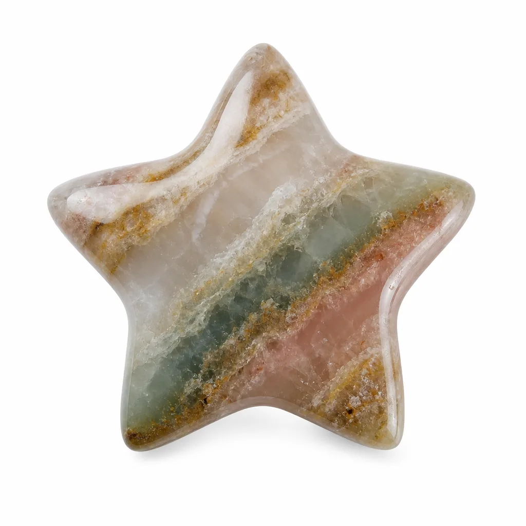 Premium Variegated Stone Five-Pointed Star – Handcrafted Healing Chakra Energy Decor for Meditation & Office Spaces image 1 Premium Variegated Stone Five-Pointed Star – Handcrafted Healing Chakra Energy Decor for Meditation & Office Spaces