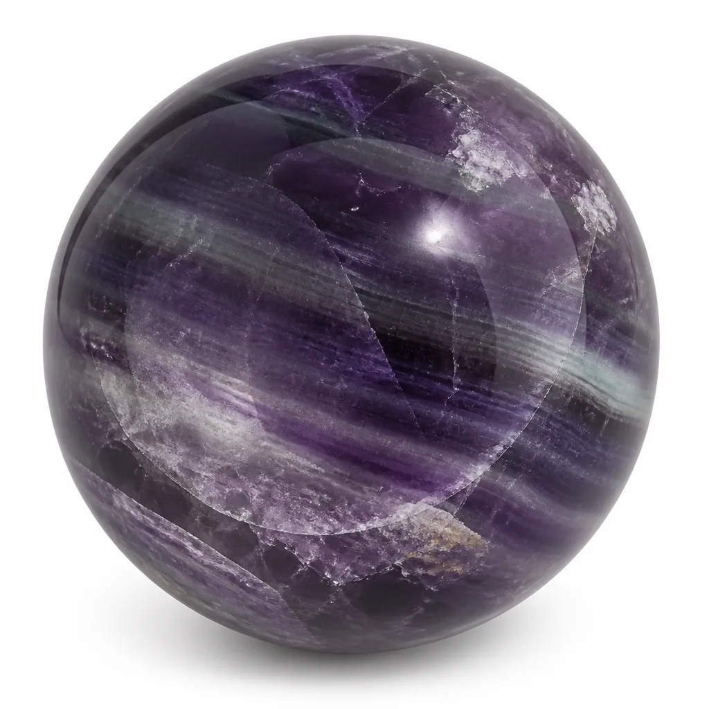Fluorite Crystal Sphere – Premium Handcrafted Healing Energy Ball for Meditation & Home Decor