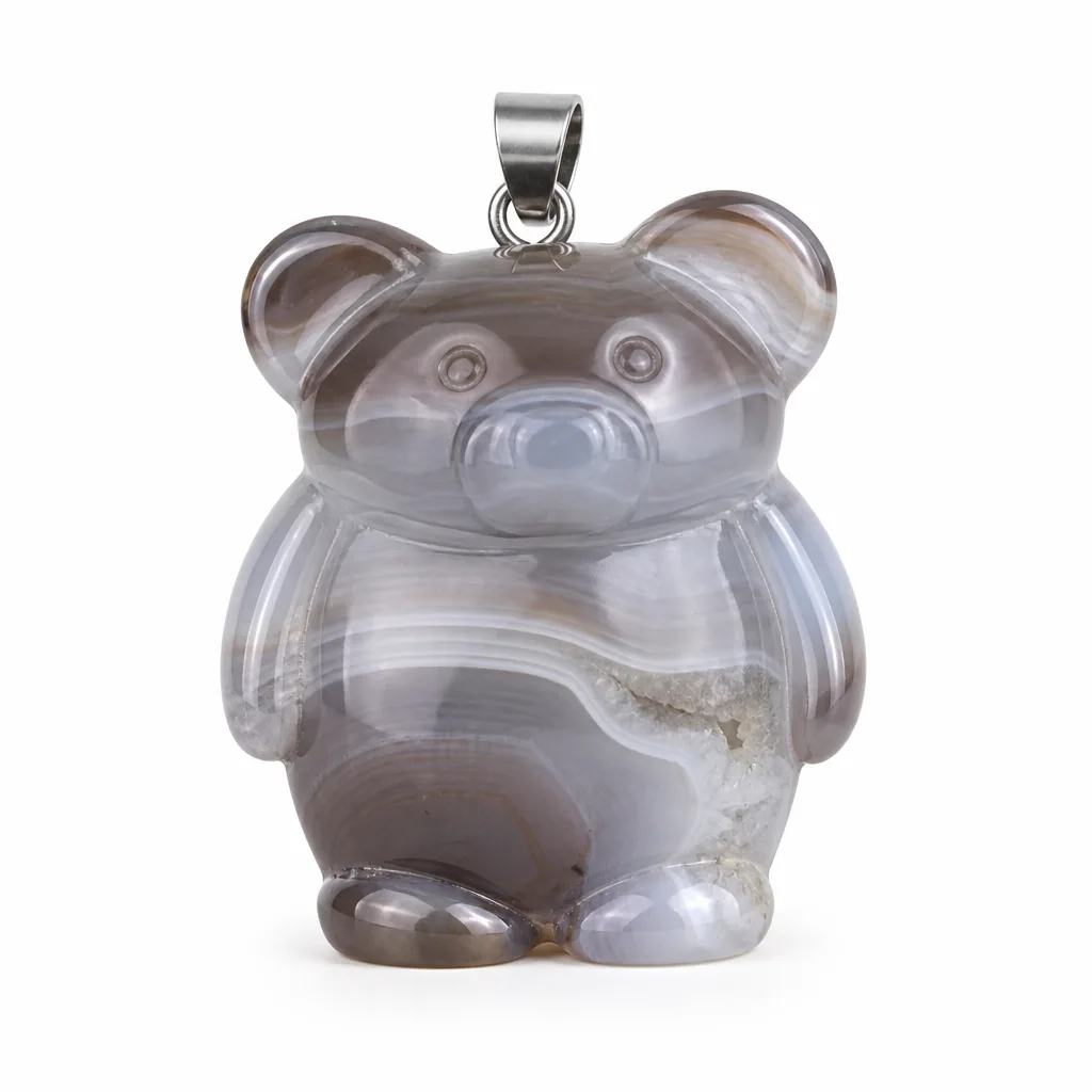 Agate Little Bear Crystal Healing & Protection Decor | Premium Metaphysical