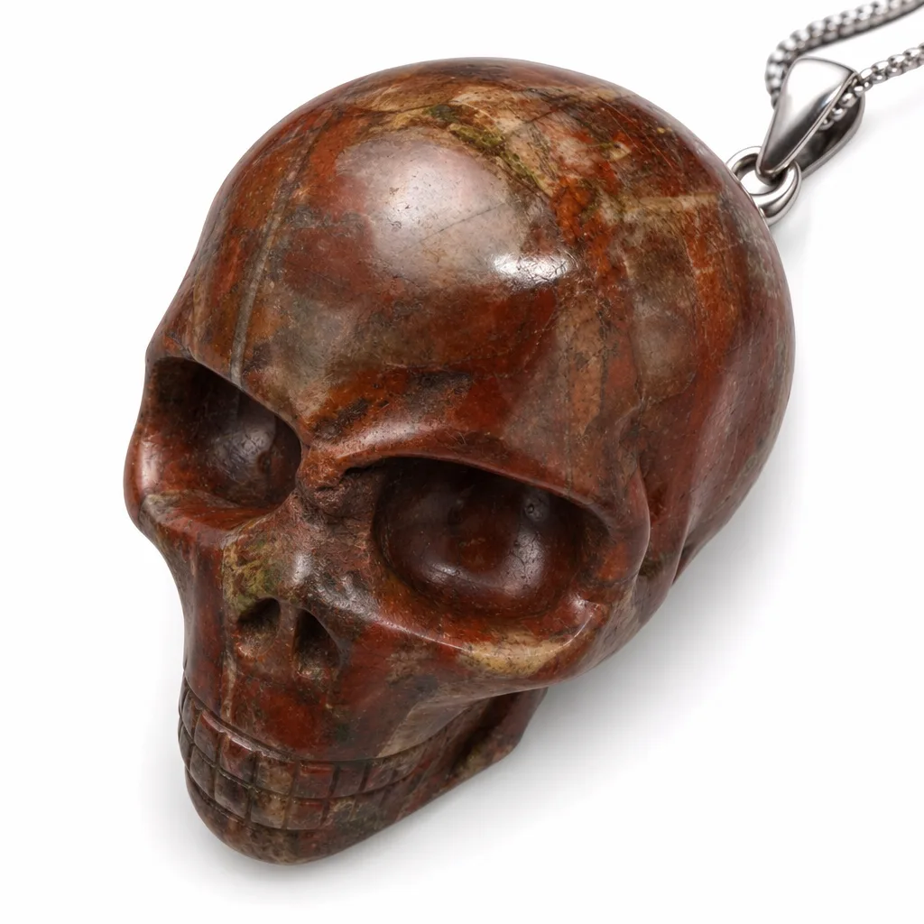Red Pine Crystal Skull – Handcrafted Chakra Healing Energy for Meditation & Home Decor