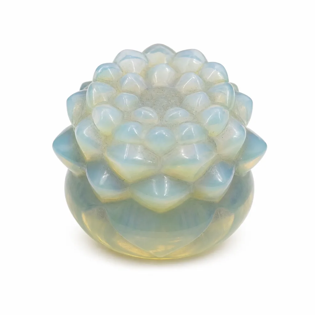 Artificial Opal Lotus Chakra Healing & Protection Decor | Premium Metaphysical Collection