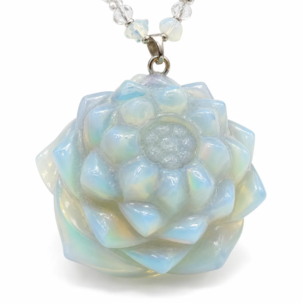 Artificial Opal Lotus Chakra Healing & Protection Decor | Premium Metaphysical Collection