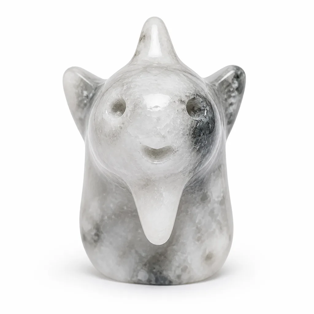 Crystal Ghost Carving Tai Chi Stone Chakra Energy Protection Decor for Meditation, Office & Altar | Premium Metaphysical Collection