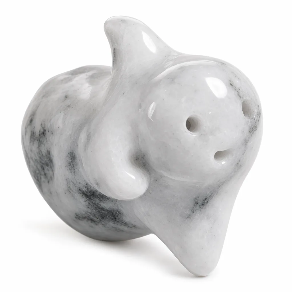 Crystal Ghost Carving Tai Chi Stone Chakra Energy Protection Decor for Meditation, Office & Altar | Premium Metaphysical Collection