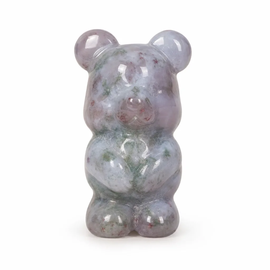 Premium Handcrafted Moss Agate Bear – Chakra Healing Energy & Protection for Meditation, Yoga, Home & Spiritual Spaces image 1 Premium Handcrafted Moss Agate Bear – Chakra Healing Energy & Protection for Meditation, Yoga, Home & Spiritual Spaces