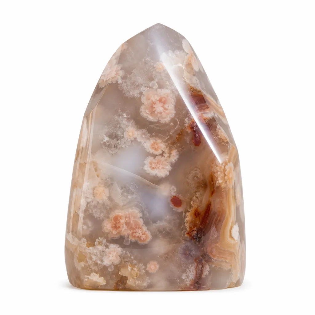Premium Handcrafted Sakura Agate Crystal Torch – Chakra Healing Energy for Meditation, Yoga & Altar Decor