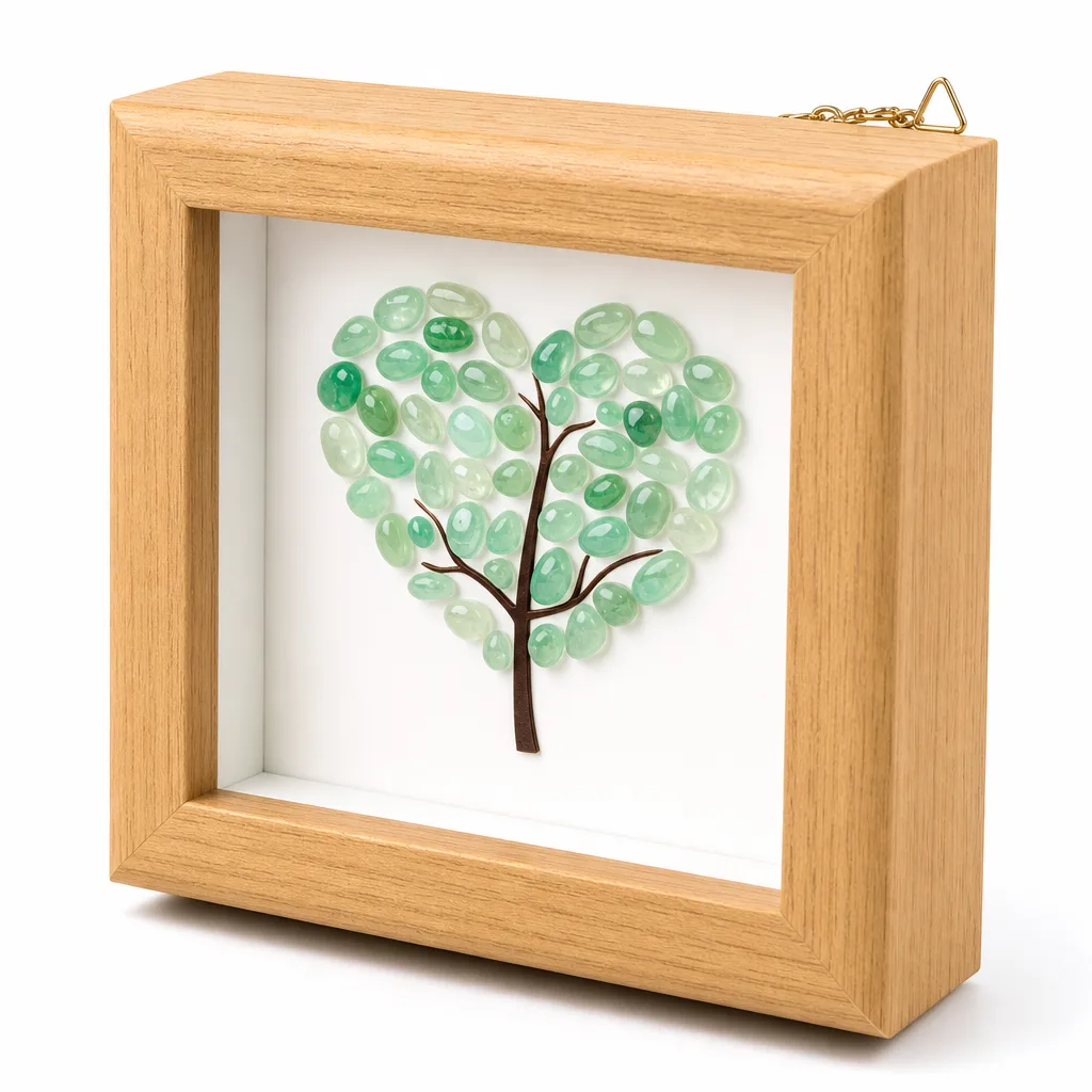 Heart-Shaped Crystal Frame – Premium Handcrafted Healing Energy Decor for Meditation, Altar & Executive Desk