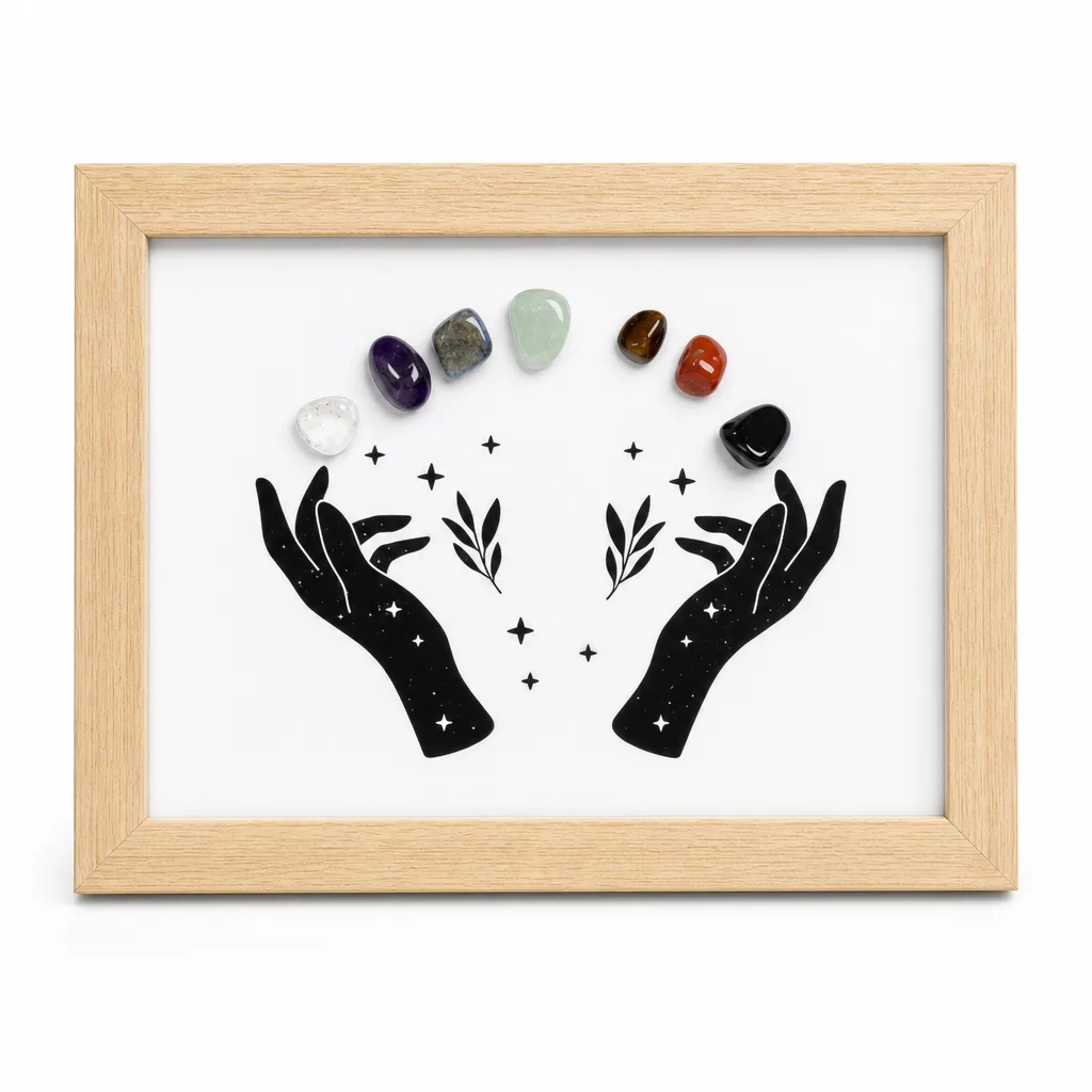 Seven Chakras Crystal Photo Frame – Handcrafted Healing Energy & Protection for Meditation, Yoga, Home & Spiritual Gifts