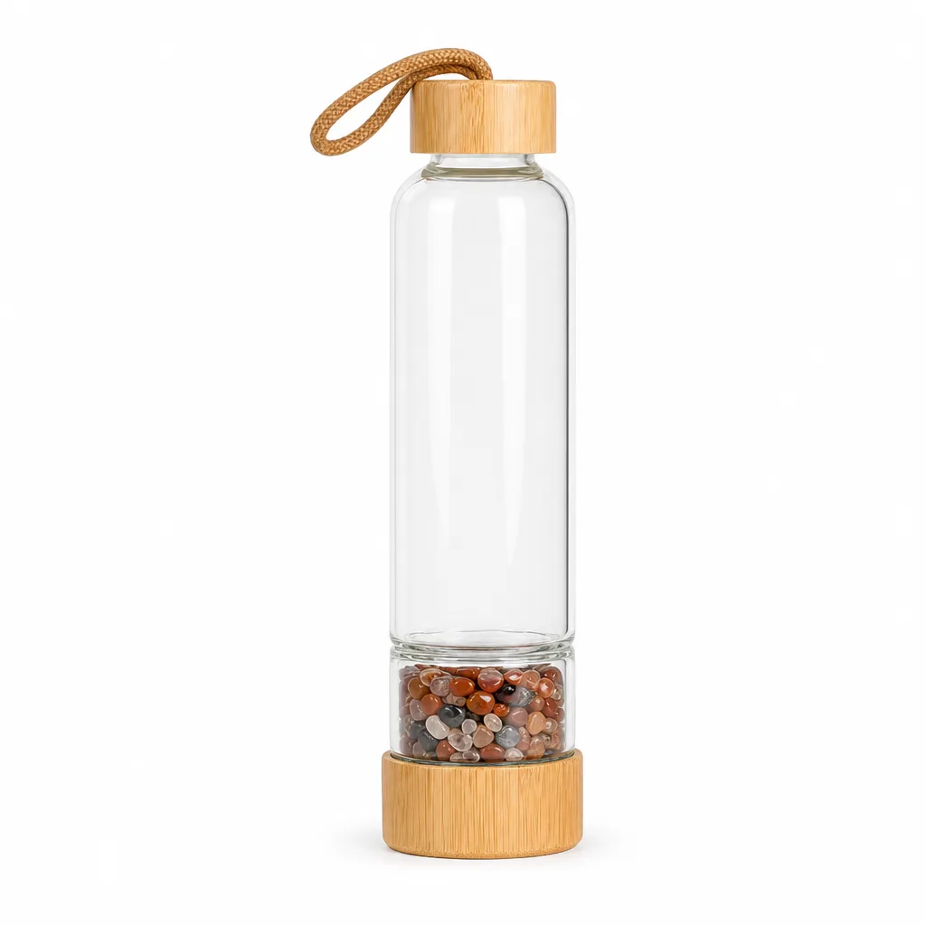 Crystal Energy Glass with Bamboo Lid – Chakra Healing & Protection Decor for Meditation, Yoga, Office & Living Room | Premium Metaphysical Collection image 1 Crystal Energy Glass with Bamboo Lid – Chakra Healing & Protection Decor for Meditation, Yoga, Office & Living Room | Premium Metaphysical Collection