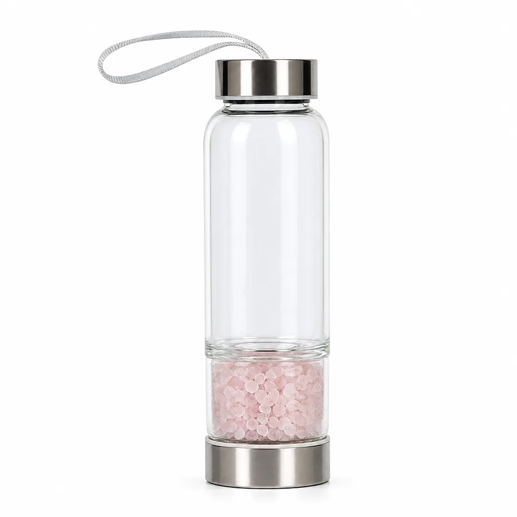 Crystal Energy Glass Cup with Metal Lid – Chakra Healing, Protection & Meditation Gift for Office, Yoga & Wellness Spaces image 1 Crystal Energy Glass Cup with Metal Lid – Chakra Healing, Protection & Meditation Gift for Office, Yoga & Wellness Spaces