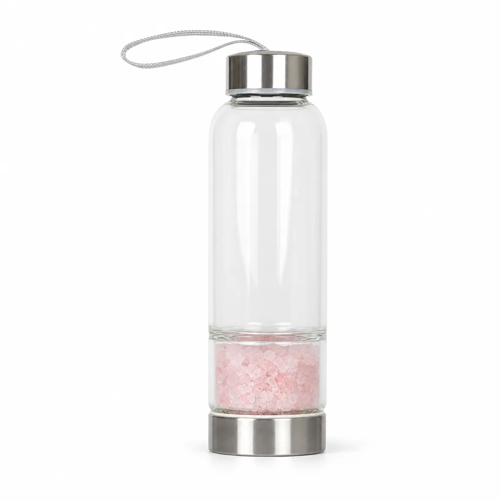 Premium Crystal Chips Energy Glass Cup with Metal Lid – Healing Chakra Protection for Meditation, Yoga, Office & Spiritual Gift Collection image 1 Premium Crystal Chips Energy Glass Cup with Metal Lid – Healing Chakra Protection for Meditation, Yoga, Office & Spiritual Gift Collection