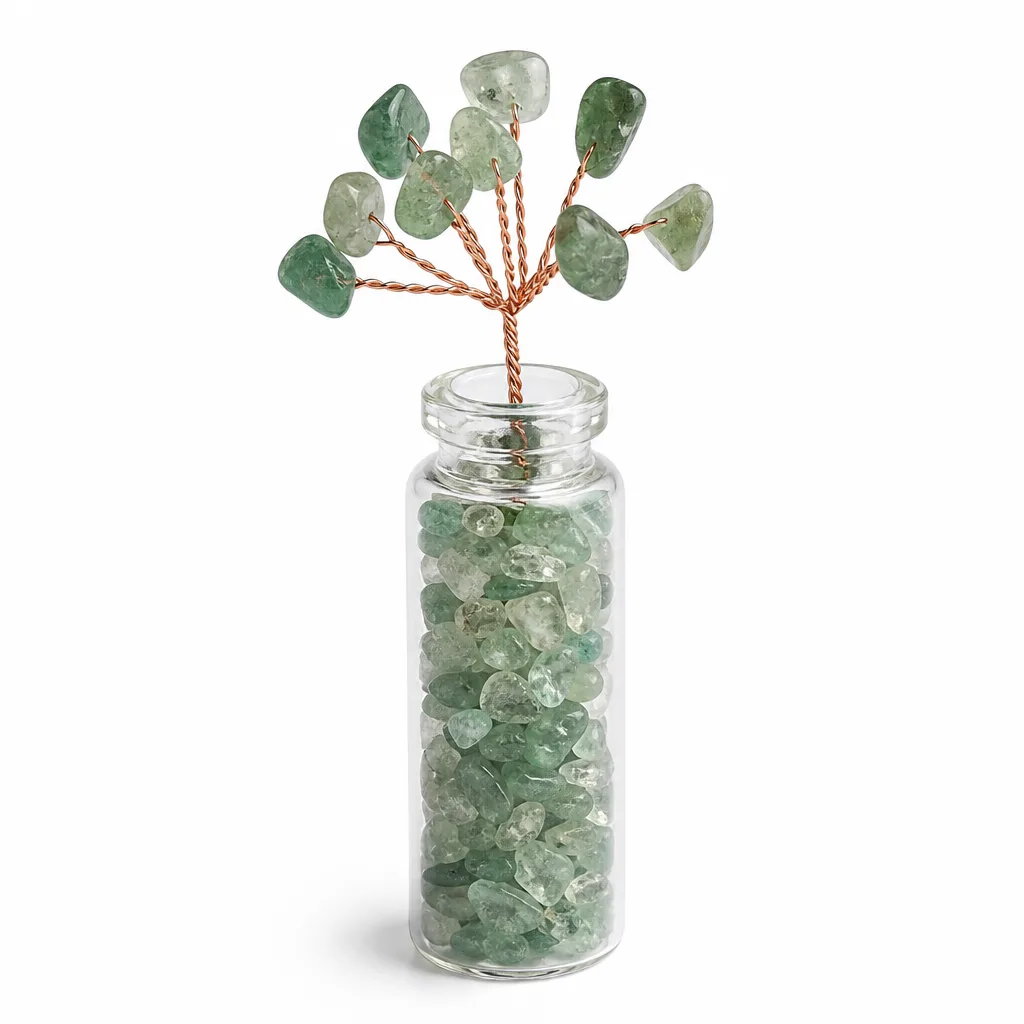 Premium Handcrafted Crystal Wish Bottle Tree for Chakra Healing, Energy & Protection in Meditation, Yoga & Home Decor