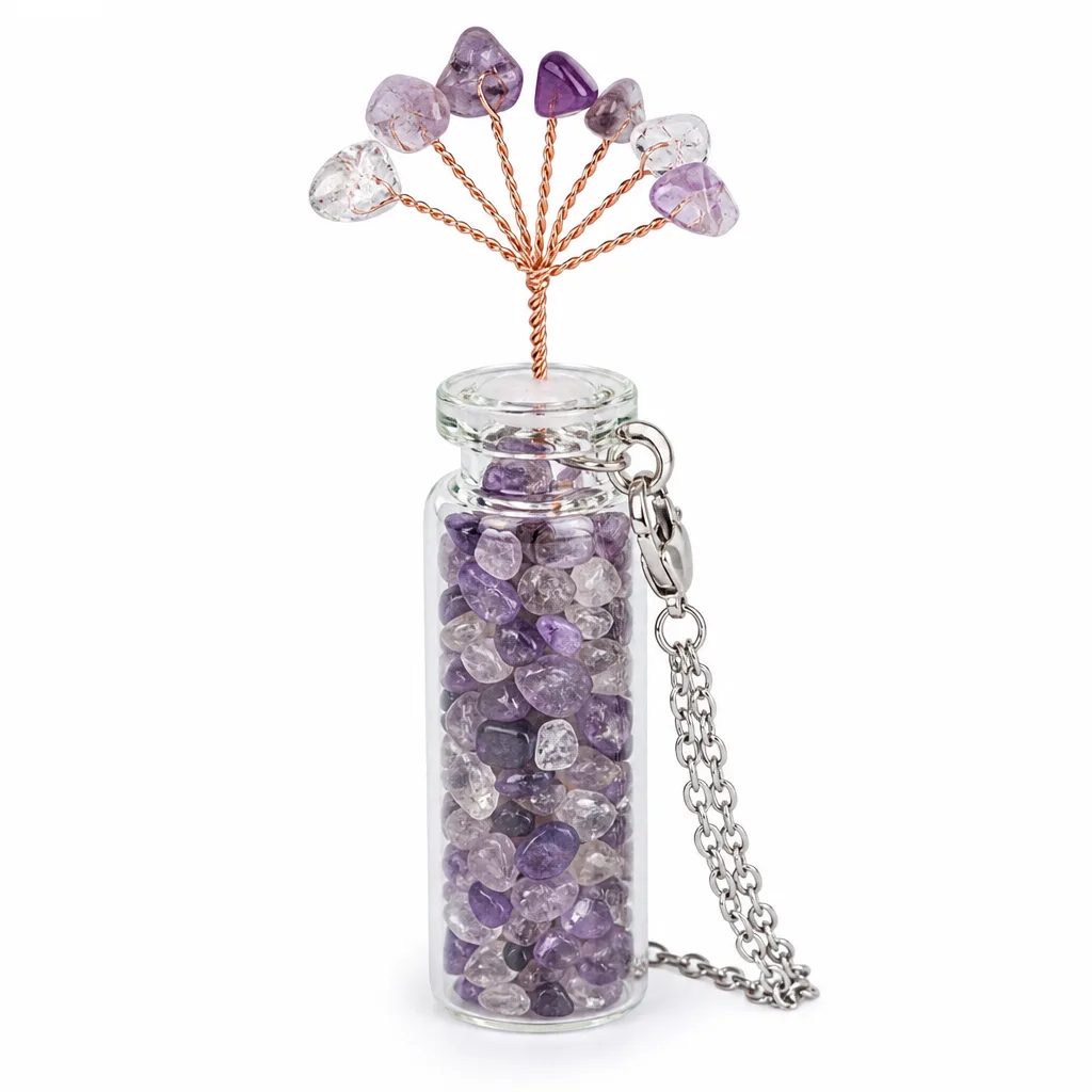 Premium Handcrafted Crystal Tree Bottle – Chakra Healing & Energy Protection for Meditation, Yoga, Bedroom & Spiritual Gifts