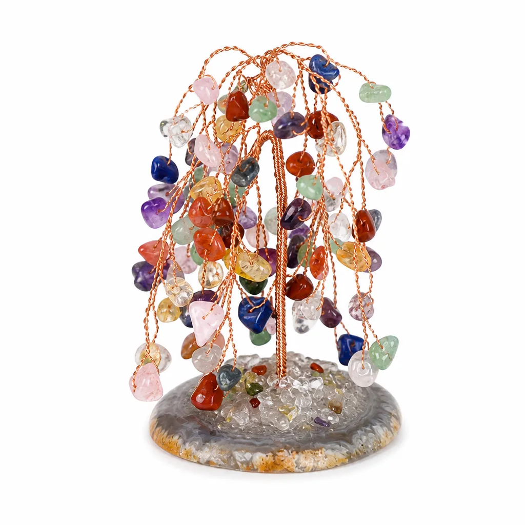 Agate Crystal Tree Chakra Healing Energy Protection Meditation Office Gift