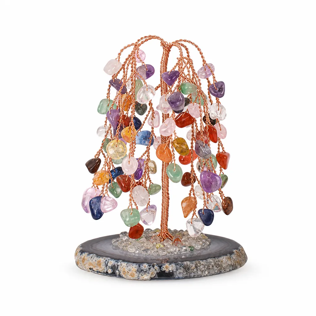 Premium Handcrafted Agate Crystal Tree – Chakra Healing Energy for Meditation, Yoga & Spiritual Decor