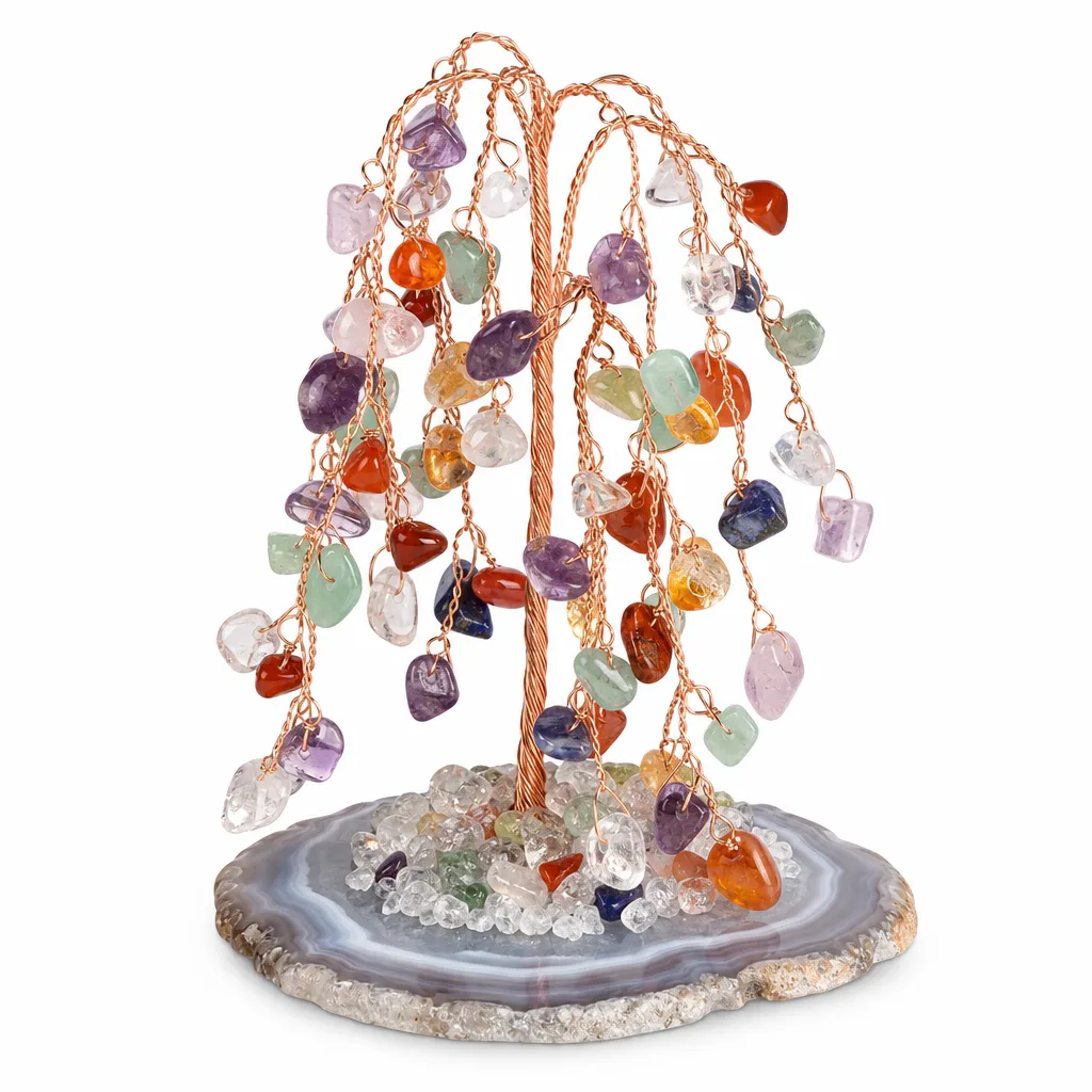 Premium Handcrafted Agate Crystal Tree – Chakra Healing Energy for Meditation, Yoga & Spiritual Decor