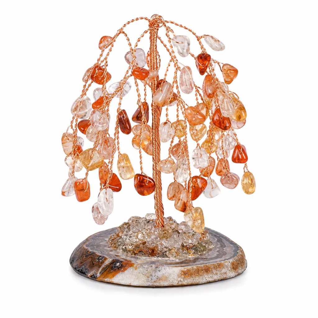 Premium Agate Crystal Tree Decor – Chakra Healing Energy Protection for Meditation, Office & Living Room Collection