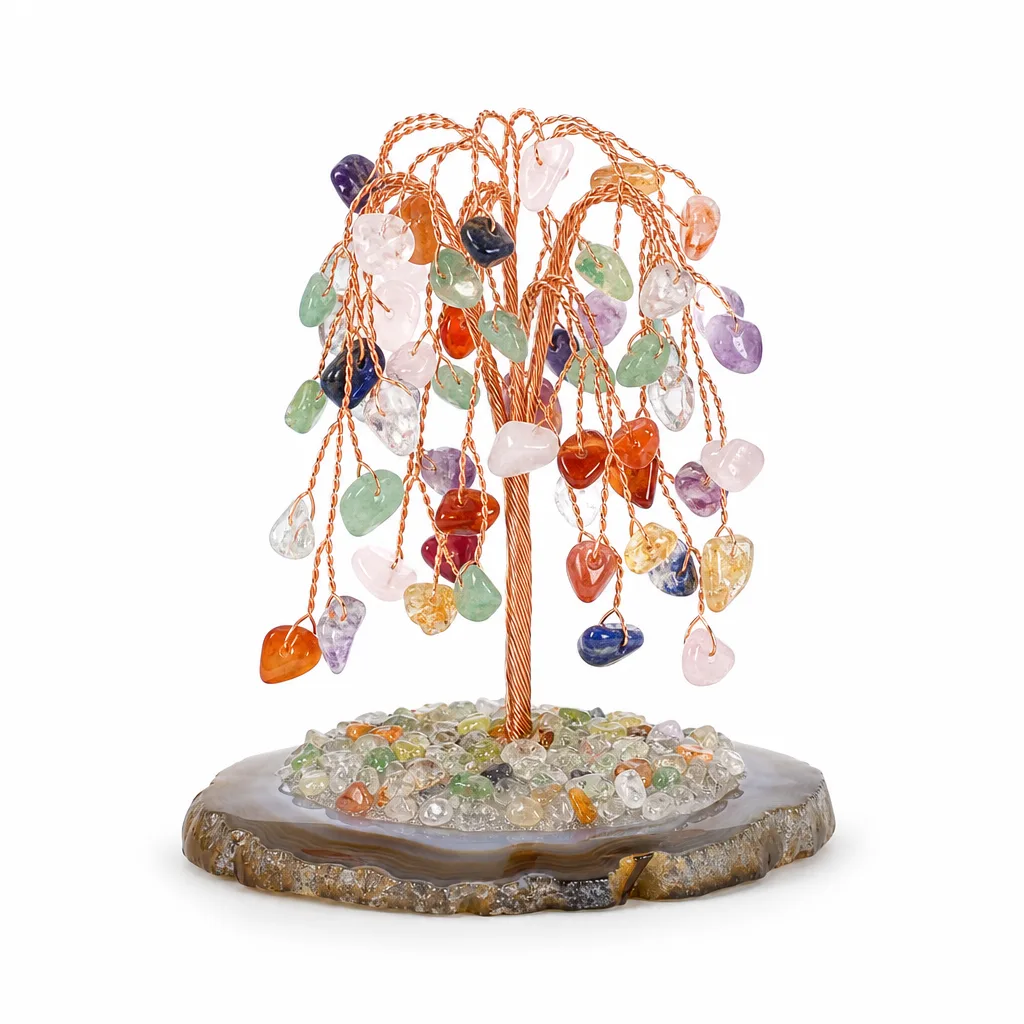 Willow Agate Crystal Tree – Handcrafted Chakra Healing Energy Decor for Meditation, Yoga & Spiritual Gift
