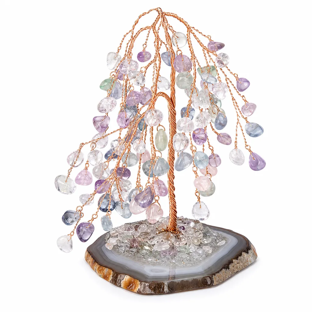 Willow Agate Crystal Tree – Handcrafted Chakra Healing Energy Decor for Meditation, Yoga & Spiritual Gift