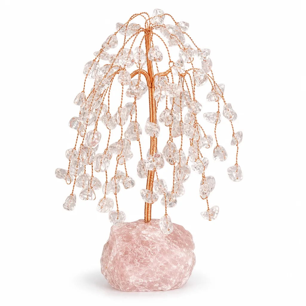 Willow Crystal Tree with Raw Stone Base – Chakra Healing Energy Protection Decor for Meditation, Office & Altar | Premium Handcrafted Metaphysical Collection