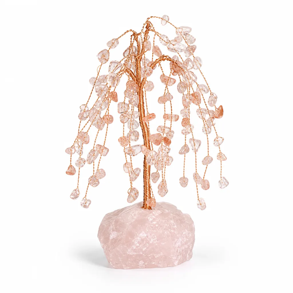 Premium Handcrafted Crystal Tree on Raw Stone Base for Chakra Healing, Meditation, Yoga, and Spiritual Gift Decor