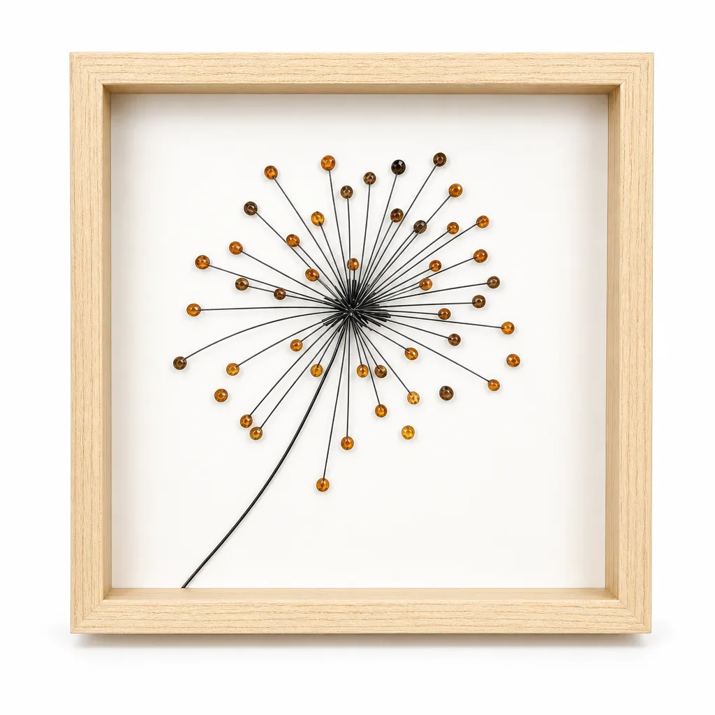 Premium Dandelion Crystal Stone Photo Frame – Handcrafted Chakra Healing Energy Decor for Meditation, Office & Spiritual Gift