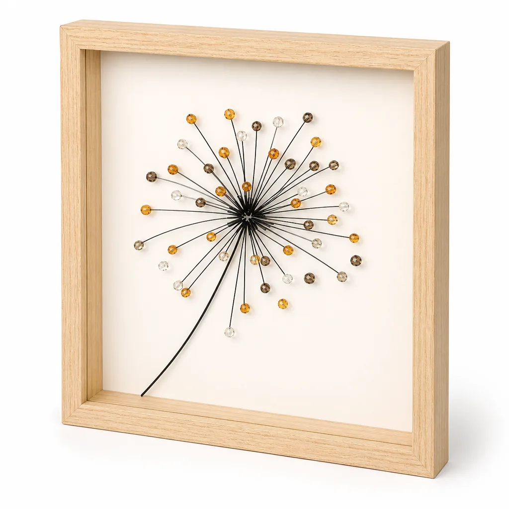 Premium Dandelion Crystal Stone Photo Frame – Handcrafted Chakra Healing Energy Decor for Meditation, Office & Spiritual Gift
