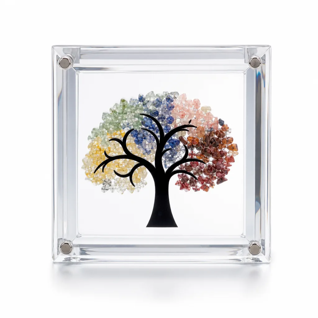 Tree of Life Crystal Picture Frame – Premium Handcrafted Healing Chakra Energy Decor for Meditation, Bedroom & Spiritual Gift image 1 Tree of Life Crystal Picture Frame – Premium Handcrafted Healing Chakra Energy Decor for Meditation, Bedroom & Spiritual Gift