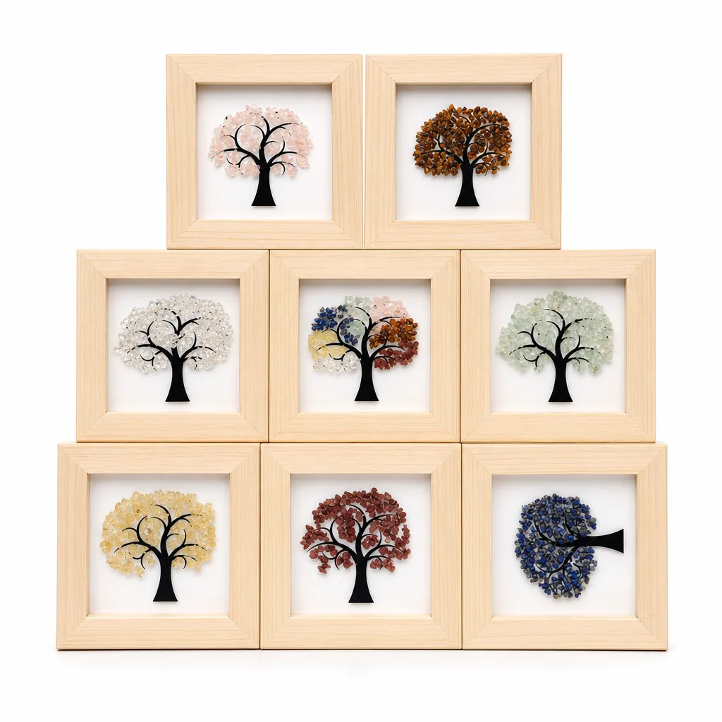 Tree of Life Crystal Picture Frame Handcrafted Chakra Healing Energy Protection Decor for Meditation Yoga Bedroom Office Living Room Wellness Studio Altar Executive Desk image 1 Tree of Life Crystal Picture Frame Handcrafted Chakra Healing Energy Protection Decor for Meditation Yoga Bedroom Office Living Room Wellness Studio Altar Executive Desk