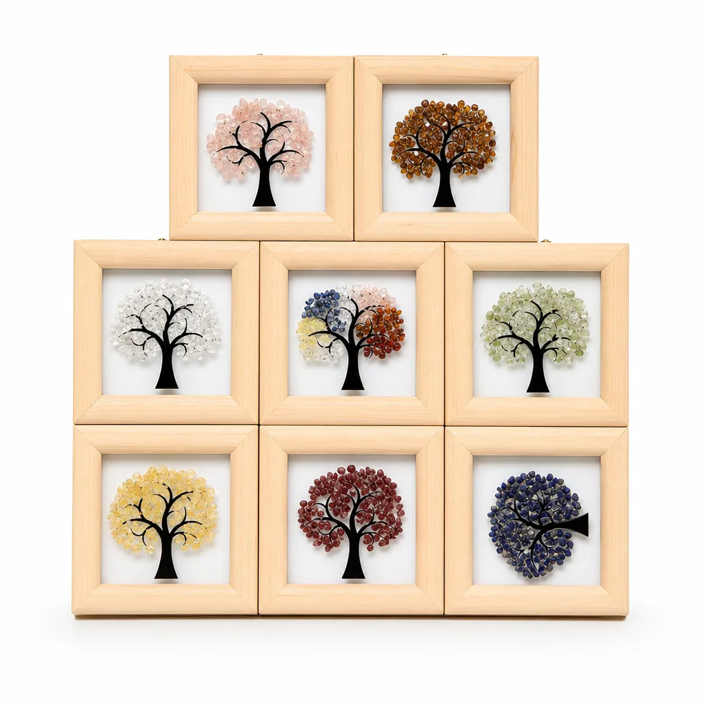 Premium Tree of Life Crystal Frame for Chakra Healing Energy Decor Meditation Yoga Living Room Spiritual Gift image 1 Premium Tree of Life Crystal Frame for Chakra Healing Energy Decor Meditation Yoga Living Room Spiritual Gift