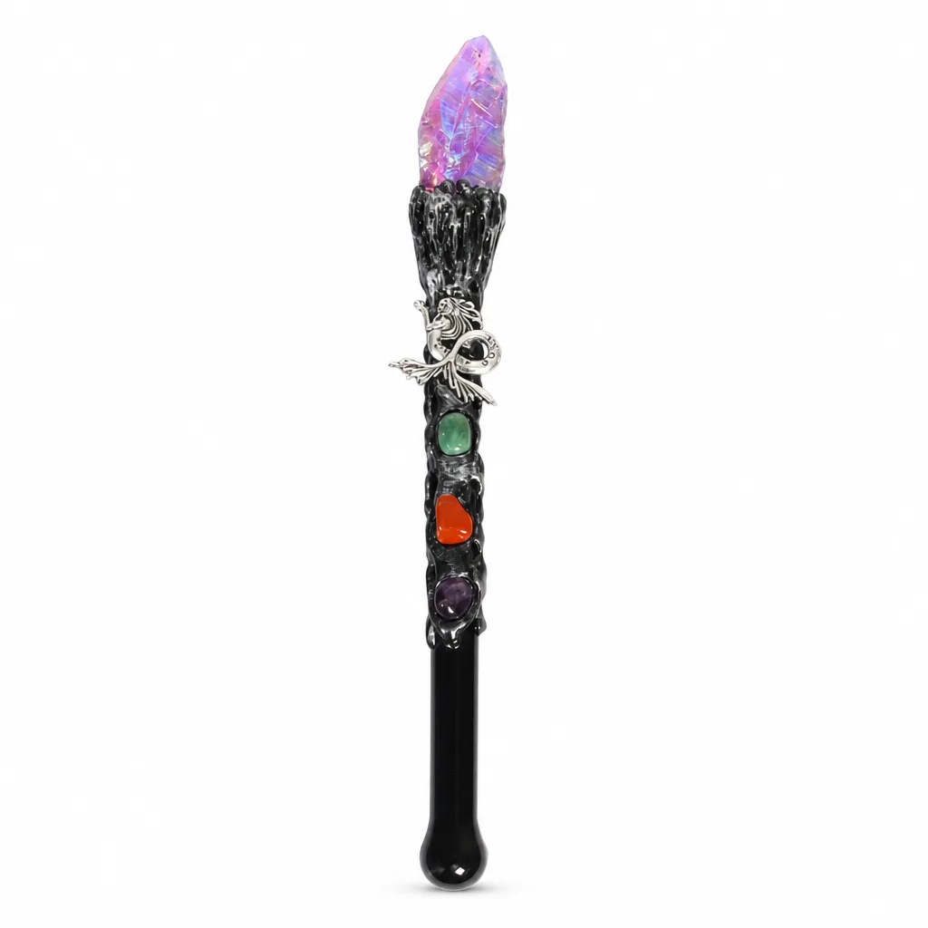 Mermaid Magic Wand Crystal Energy Healing Chakra Protection Decor for Meditation & Altar Spaces | Premium Handcrafted Metaphysical Collection