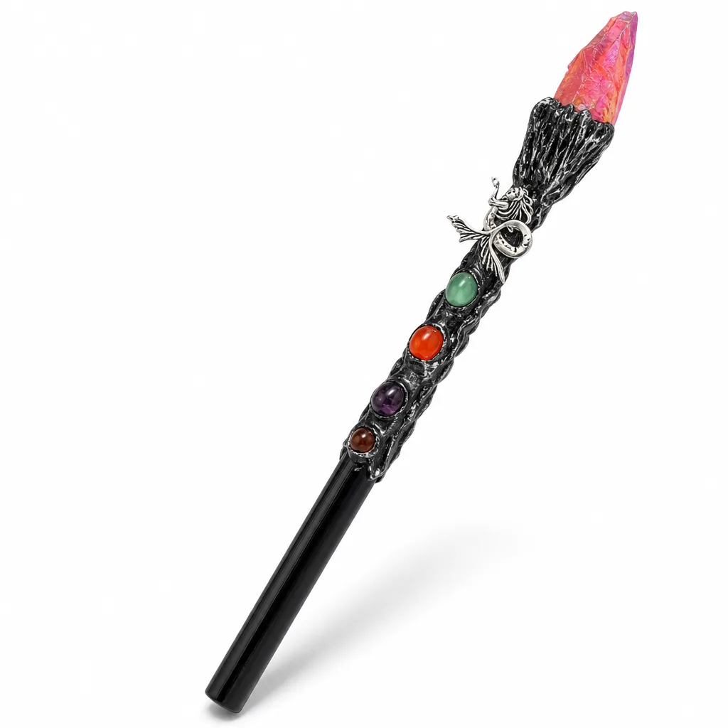 Mermaid Magic Wand Crystal Energy Healing Chakra Protection Decor for Meditation & Altar Spaces | Premium Handcrafted Metaphysical Collection