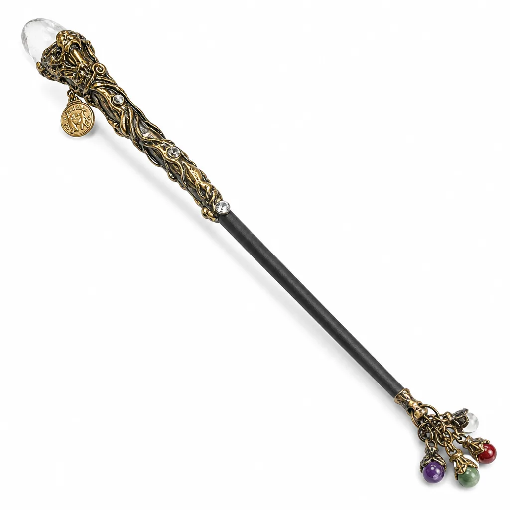 Premium Handcrafted Crystal Zodiac Wand – Chakra Healing Energy & Protection for Meditation, Yoga, Altar & Executive Desk