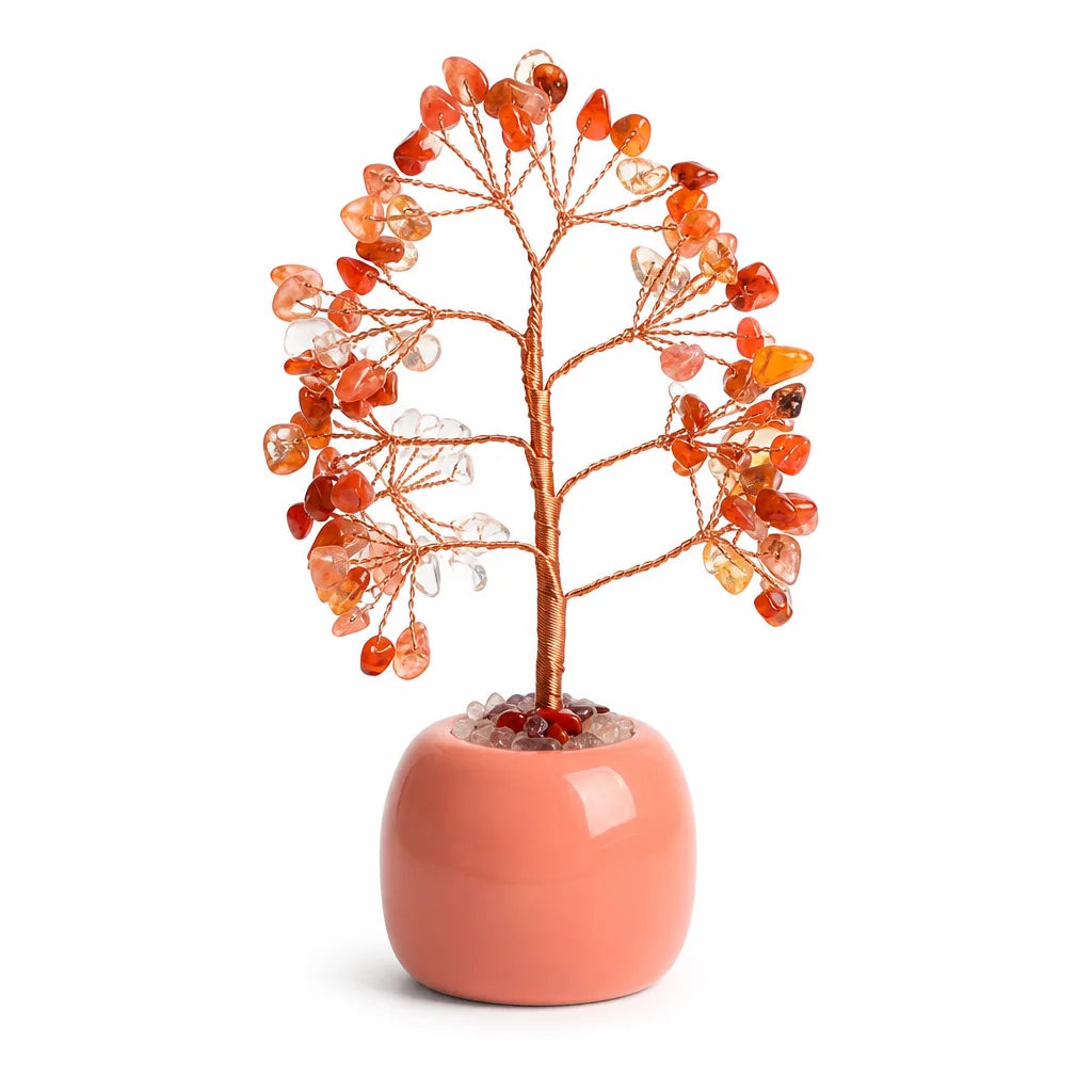 Crystal Tree Jar Handcrafted Healing Energy Decor for Meditation Yoga Bedroom Office Altar