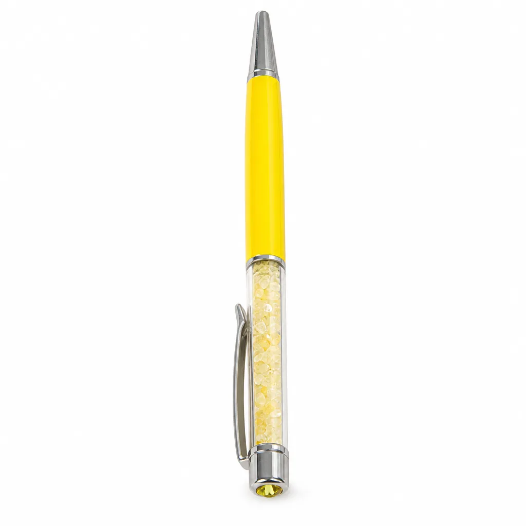 Gravel Crystal Pen Natural Stone Handcrafted Healing Energy Protection for Office and Meditation Spaces