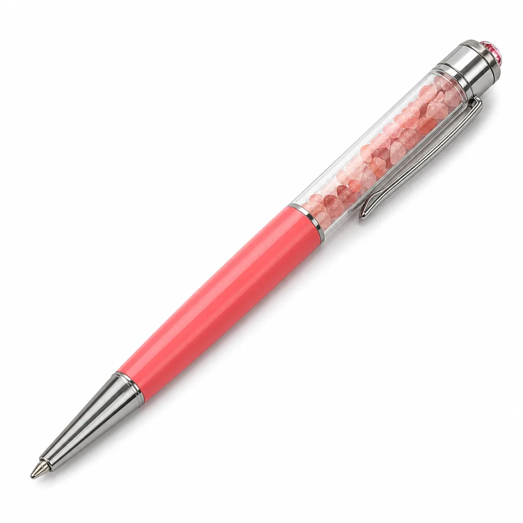 Gravel Crystal Pen Natural Stone Handcrafted Healing Energy Protection for Office and Meditation Spaces