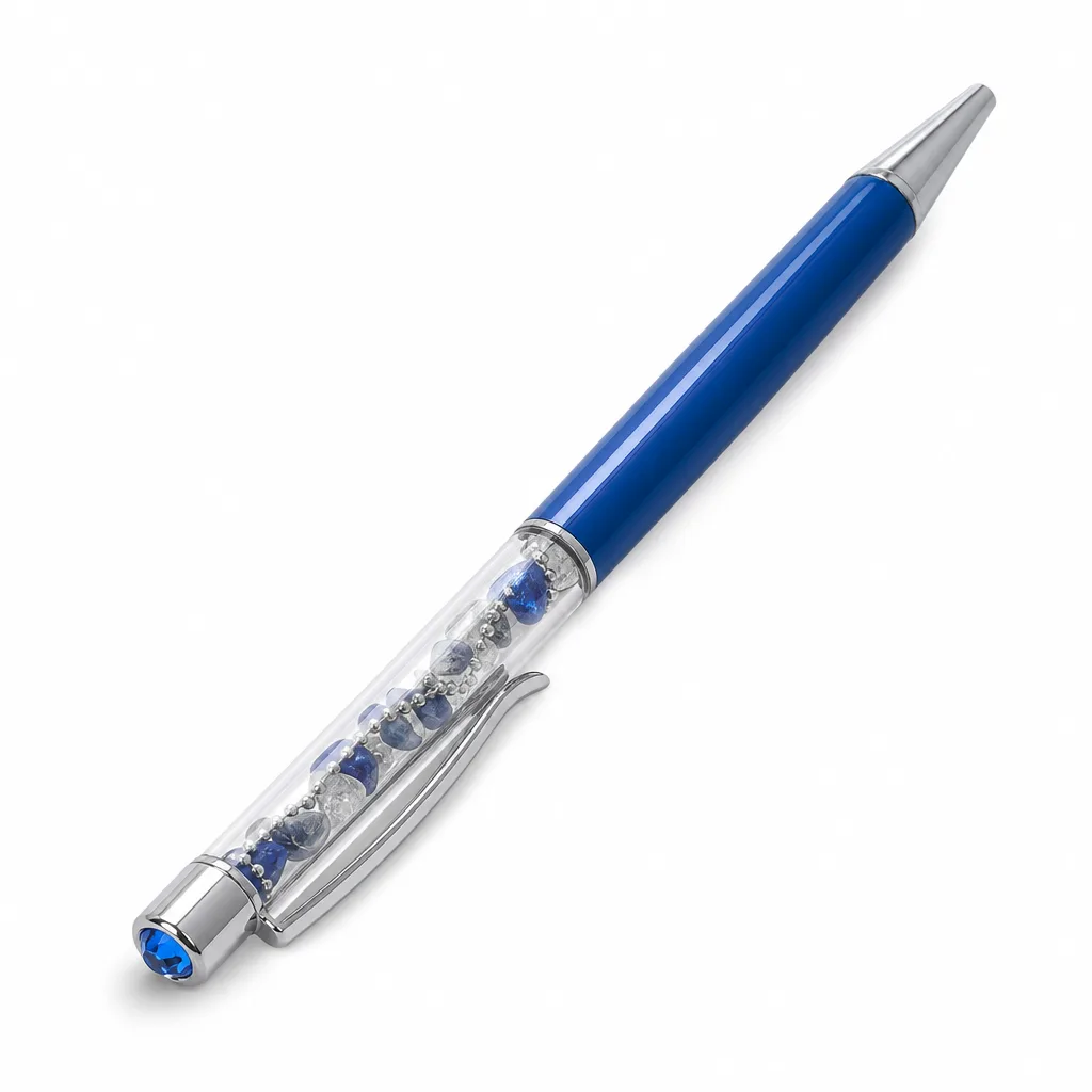 Premium Gravel Crystal Pen – Handcrafted Chakra Energy & Protection for Meditation, Office & Spiritual Gift Collection