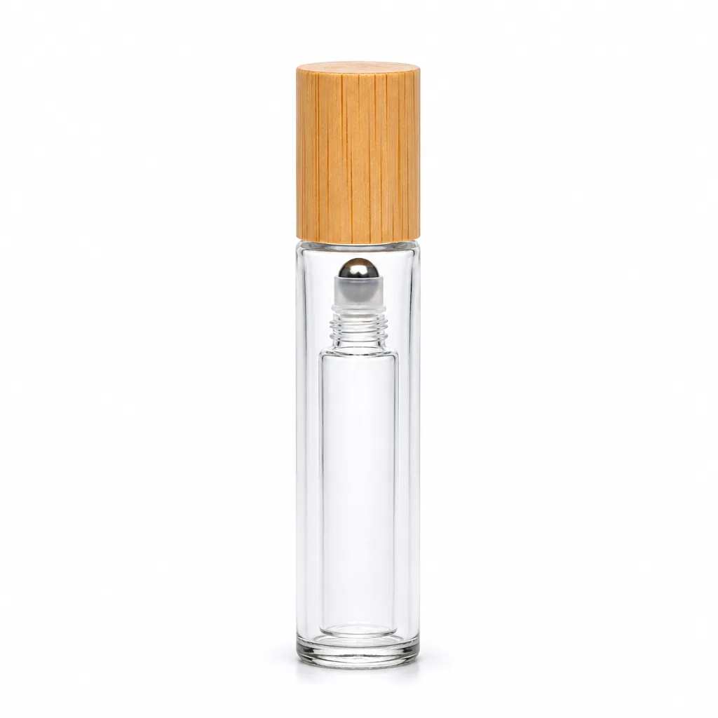 Premium Wood Grain Roll-On Bottle for Chakra Healing & Energy Protection – Meditation, Yoga & Spiritual Decor Collection