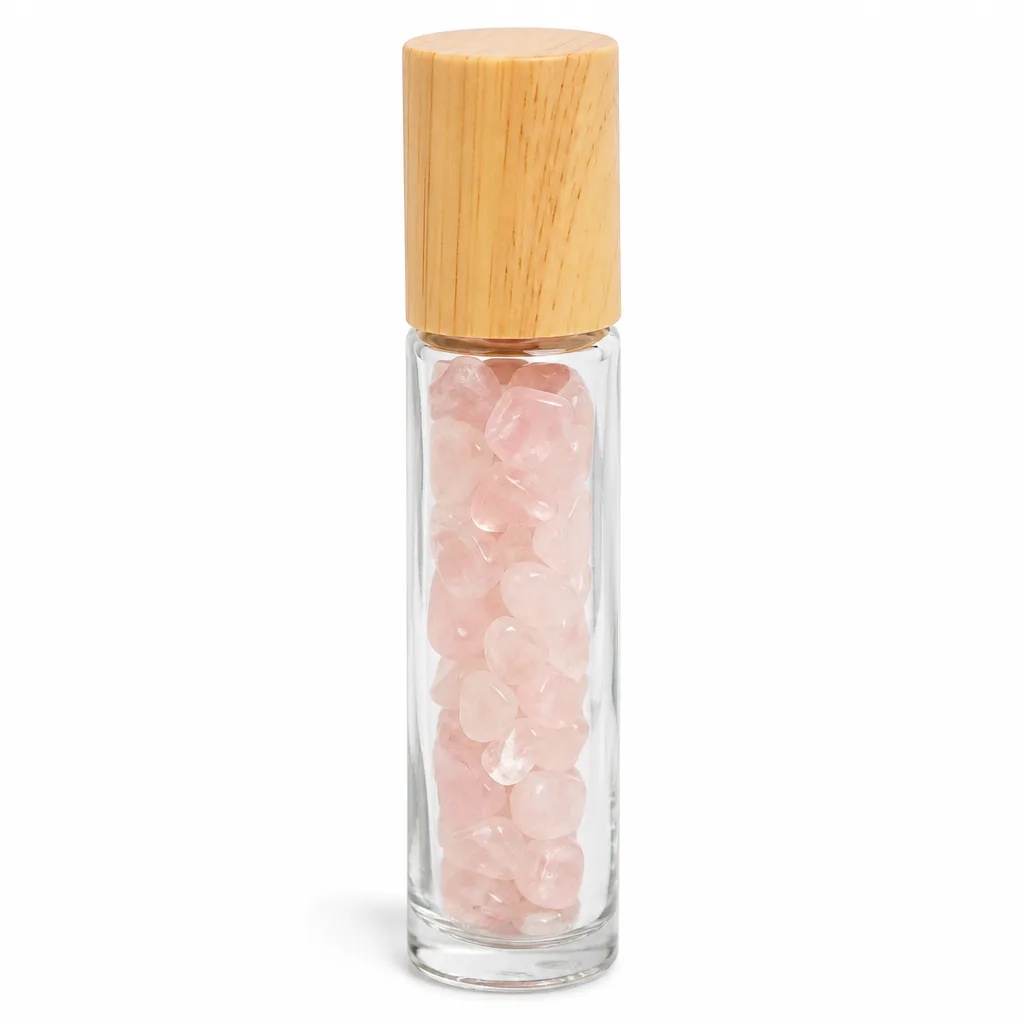 Premium Handcrafted Wood Grain Cap Roll-On Bottle for Chakra Healing & Energy – Meditation, Yoga & Spiritual Gift Collection