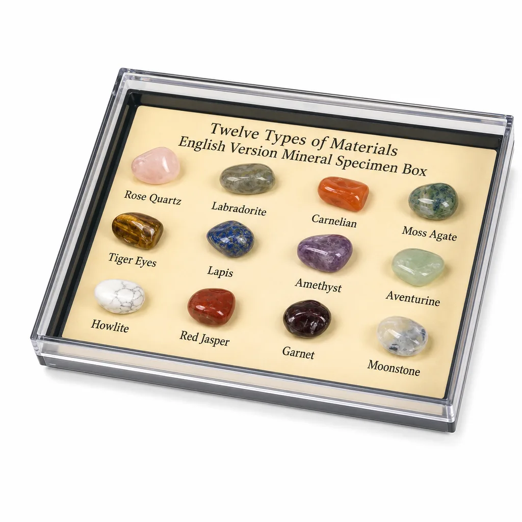 Premium Handcrafted Mineral Specimen Box – Chakra Healing Energy for Meditation, Yoga & Spiritual Decor