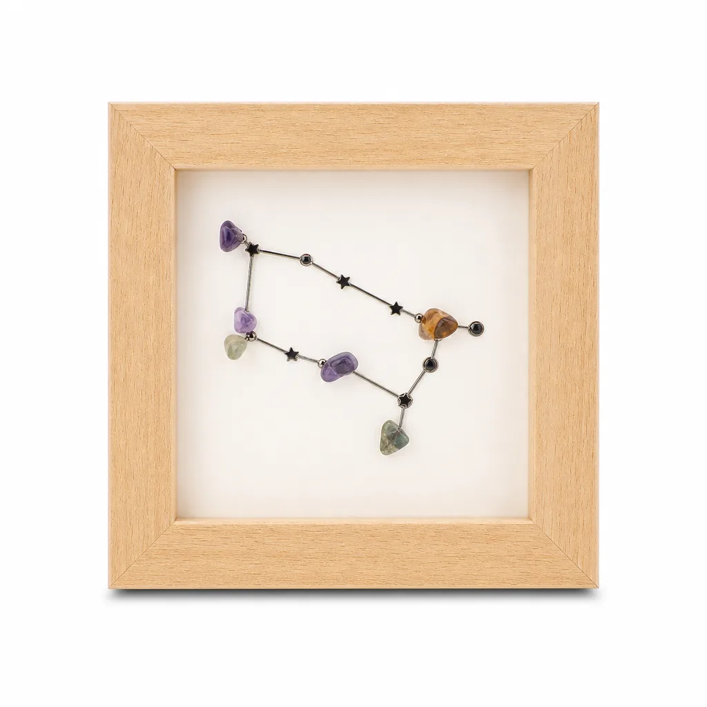 Premium Crystal Zodiac Painting for Chakra Healing and Energy Protection in Meditation and Living Room Decor Collection